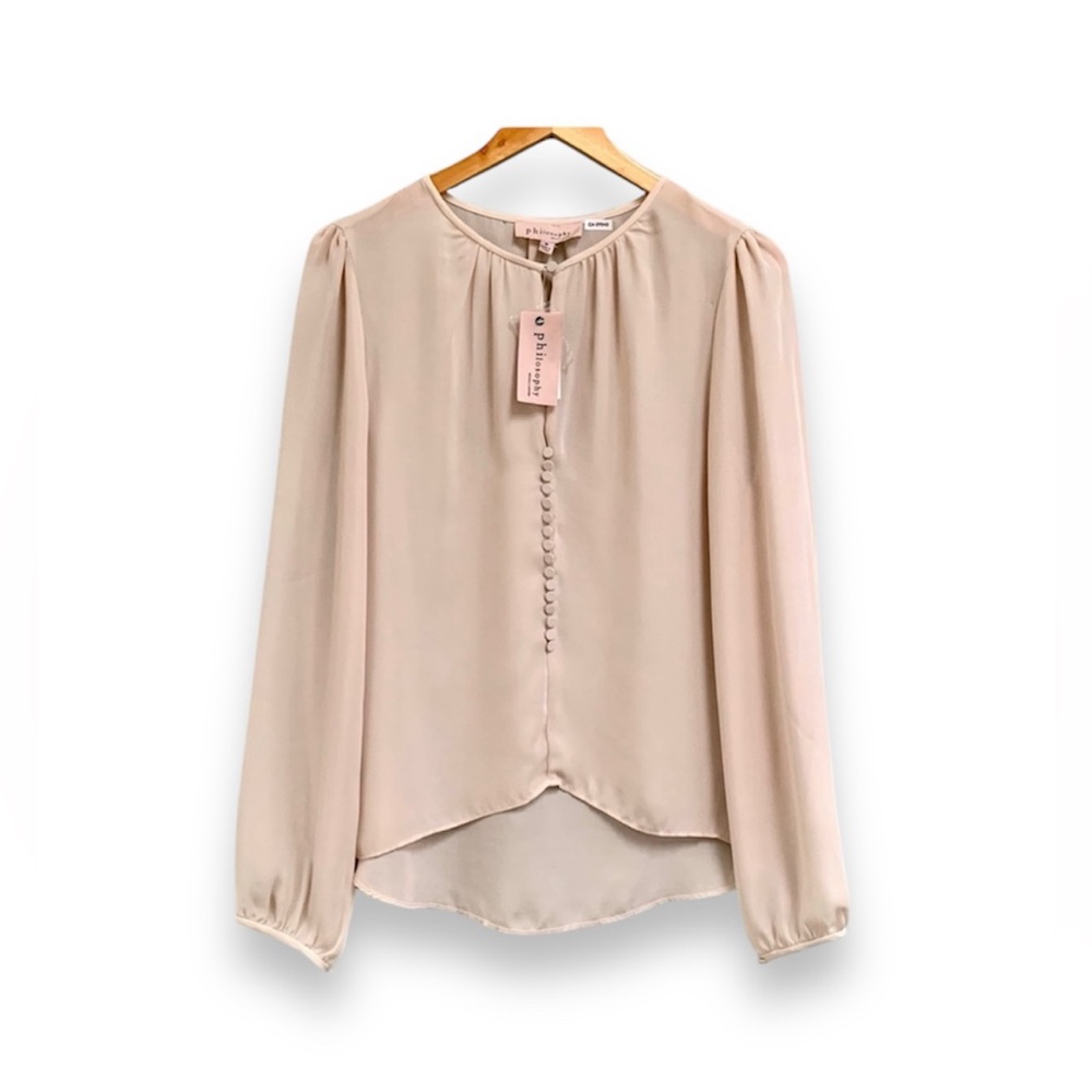 🆕 Philosophy | Sheer Blush Cream Blouse